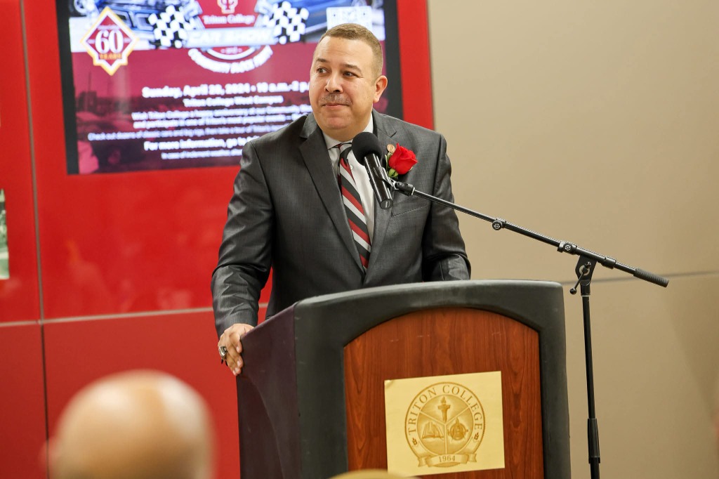 McKinney acceptance speech in 2024 during his induction into the Triton College Alumni Association Wall of Fame.